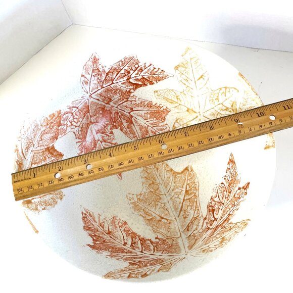 Vintage 1999 Russell Pottery Bowl Hand Painted Fall Leaf Signed Numbered Canada - Picture 7 of 8